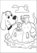 coloriage clifford et le chateau de sable
